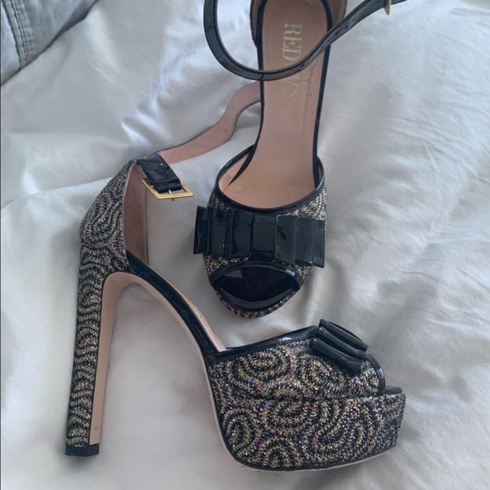 RED Valentino multicolor gitter sandals plataform
